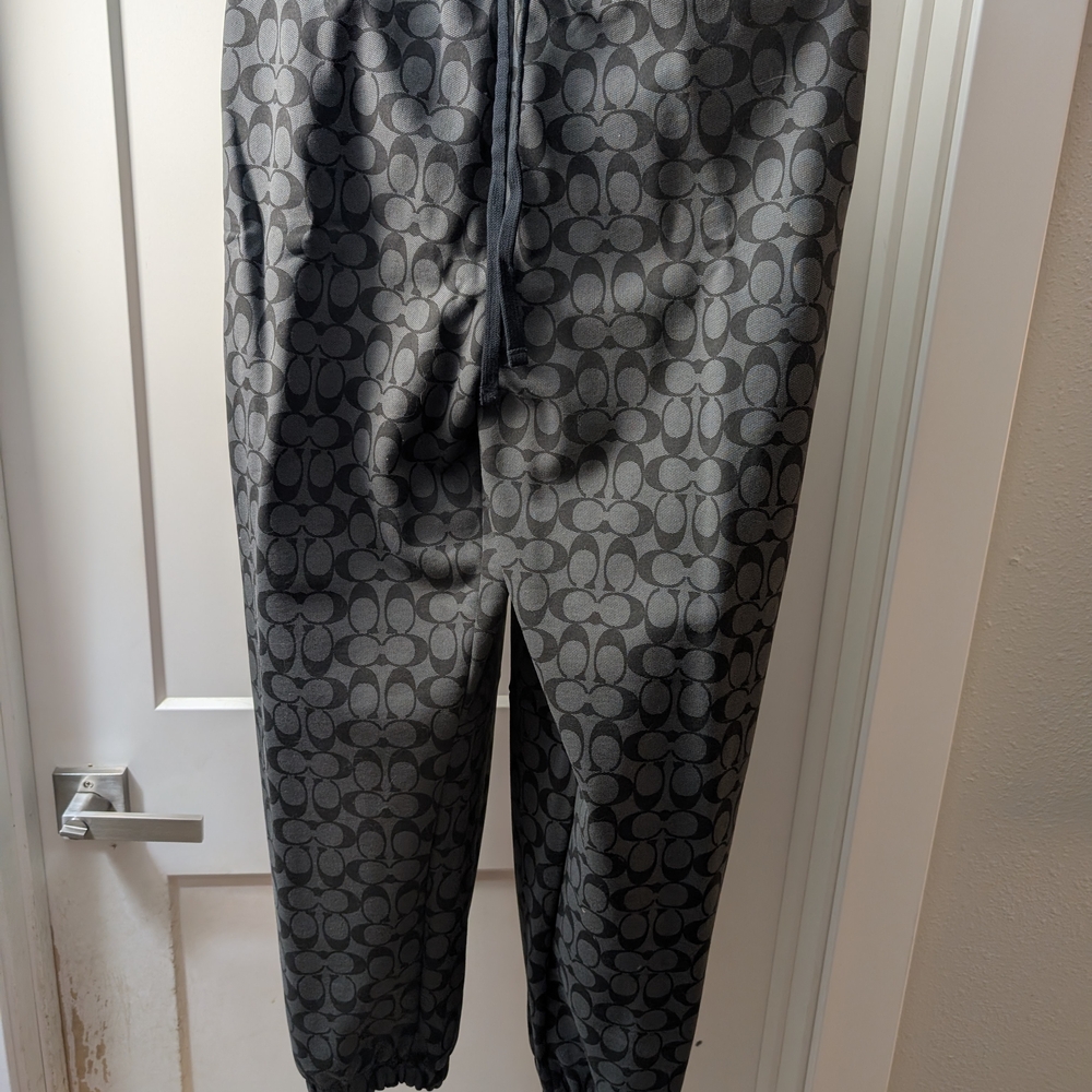 Coach Gray Signature Monogram Jogger Pants
